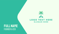 Teal Coconut Tree Music Note Business Card