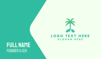 Teal Coconut Tree Music Note Business Card