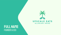 Teal Coconut Tree Music Note Business Card Image Preview