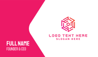 Generic Pink Hexagon  Business Card Design
