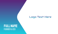Tech Gradient Font Text Business Card Design