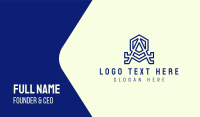 Violet Hexagon Letter A Business Card Design