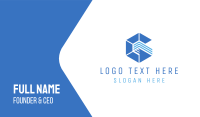 Abstract Blue Hexagon Business Card Design