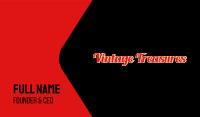 Red Vintage Text  Business Card Image Preview