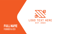 Orange Minimal Letter S Business Card Design