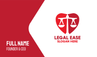 Red Legal Love Business Card Image Preview
