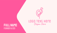 Pink Flamingo Heart Business Card