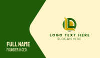 Green & Yellow Natural Letter L  Business Card