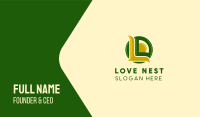 Green & Yellow Natural Letter L  Business Card Image Preview