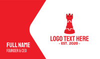 Red Chess Puzzle Business Card Design