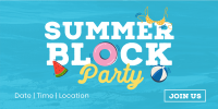 Floating Summer Party Twitter Post Design