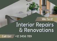 Home Interior Repair Maintenance Postcard Design