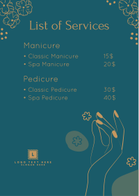 Nail Salon Services Menu Image Preview