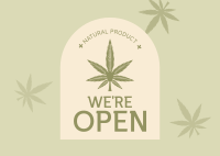 Open Medical Marijuana Postcard Design