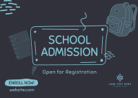 Kiddie School Admission Postcard