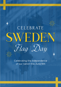 Commemorative Sweden Flag Day Poster