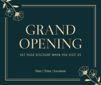 Grand Opening Elegant Floral Facebook Post