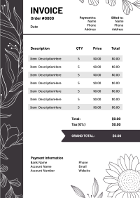 Sophisticated Floral Invoice