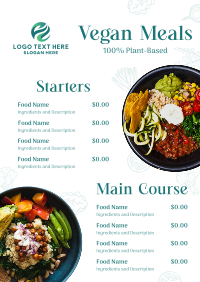 Minimalist Vegetarian Meals Menu Image Preview