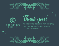 Celebrating Hanukkah Thank You Card