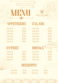 Dainty Oriental Restaurant Menu Image Preview