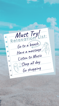 Beach Relaxation List Instagram Story