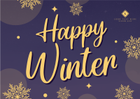 Simple Winterly Greeting Postcard