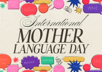 Modern Nostalgia International Mother Language Day Postcard