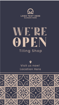 Tiling Shop Opening Instagram Story