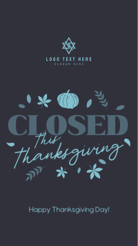 Closed for Thanksgiving Instagram Story