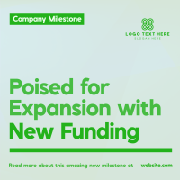 New Funding Expansion Linkedin Post