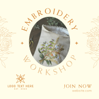 Embroidery Workshop Instagram Post