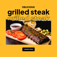 Delicious Grilled Steak Instagram Post Design