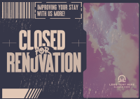 Grunge Closed Renovation Postcard Design