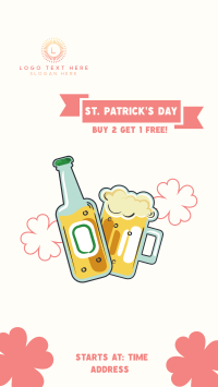 Saint Patrick Beer Illustration Facebook Story