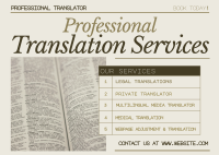 Minimalist Translation Services Postcard