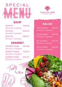 Special Healthy and Organic Menu