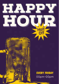 Retro Happy Hour Poster