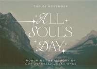 Sparkly All Souls Day Greeting Postcard Design