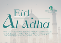 Eid Al Adha Quran Quote Postcard Design