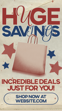 Retro Minimalist Huge Savings Instagram Story