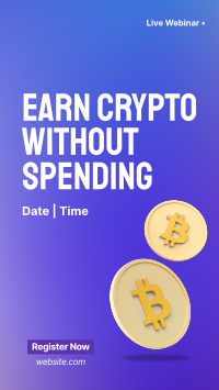 Earn Crypto Live Webinar Facebook Story