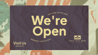 We're Open Crumpled Paper Facebook Event Cover