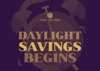 Playful Daylight Savings Postcard