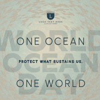 Clean World Ocean Day Awareness Linkedin Post Design