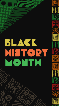 Patterned Black History Instagram Reel Image Preview