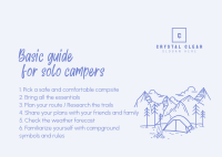 Guide for Solo Campers Postcard Design