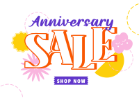 Hippie Anniversary Sale Postcard