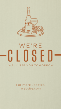 Minimalist Closed Restaurant Instagram Story