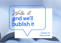 Write & Publish Postcard Design